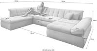DOMO collection Wohnlandschaft »NMoric«, im XXL-Format, wahlweise mit Bettfunktion und Armlehnenverstellung