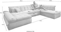 DOMO collection Wohnlandschaft »NMoric«, im XXL-Format, wahlweise mit Bettfunktion und Armlehnenverstellung