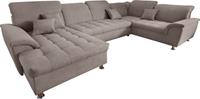 DOMO collection Wohnlandschaft »Franzi«, im XXL-Format, wahlweise mit Bettfunktion, Bettkasten und Kopfteilverstellung, frei im Raum stellbar