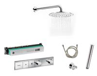 Hansgrohe + Saniclear Hansgrohe RainSelect inbouw douchekraan met Saniclear Talpa 20cm douchekop en wandarm regendouche chroom