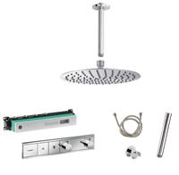 Hansgrohe + Saniclear Hansgrohe RainSelect inbouw douchekraan met Saniclear Talpa 30cm douchekop en plafondarm regendouche chroom