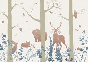 Komar Fototapete »Vliestapete Forest Animals«, glatt, bedruckt, geblümt, floral, realistisch, 400 x 280 cm