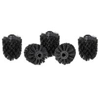 RELAXDAYS WC Bürstenkopf 5er Set, lose Toilettenbürsten mit Gewinde 12 mm, Ersatzbürstenkopf Durchmesser 8 cm, schwarz - 