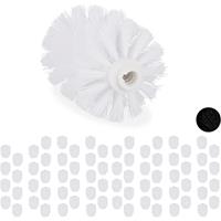 RELAXDAYS 72 x Ersatzbürstenkopf für Klobürste, Ersatz WC Bürstenkopf, Kunststoff, 12 mm Gewinde, D: 8 cm, Klobürstenkopf, weiß