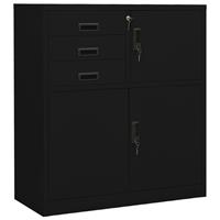 vidaXL Büroschrank Schwarz 90x40x102 cm Stahl 