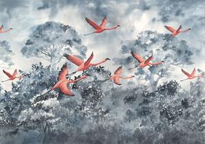 Komar Flamingos in the Sky Vlies Fotobehang 400x280cm 8-Banen