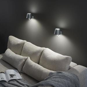 Zafferano Poldina accu-wandlamp IP54 donkergrijs