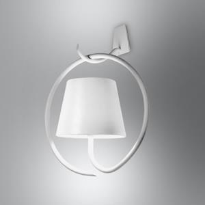 Zafferano Poldina accu-wandlamp, haken, wit