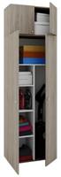 VCM Holz Besenschrank Staubsauger Putzschrank Haushaltsschrank Schublade Vandol