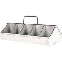 Clayre & Eef Vakkenbak 10 vakken 50*26*23 cm Wit Ijzer Rechthoek