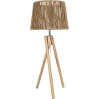 Clayre & Eef Tafellamp Ø 27*65 cm E27/max 1*40W Bruin Hout Bureaulamp Nachtlampje