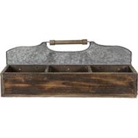 Clayre & Eef Opbergkist 60*32*22 cm Bruin Hout Rechthoek Plantenhouder Plantenpot Houten kistje
