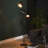 Hoyz Collection Industriele Vloerlamp - 3x Lichtbron - Ø18 Kinetic - Gecoald Staal