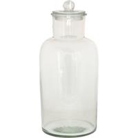 Clayre & Eef Voorraadpot Deksel Ø 15*35 cm Transparant Glas Voorraadbus Bewaarpot Opbergpot