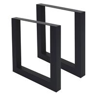 ML-Design Set van 2 tafelpoten zwart, 70x72,5 cm, gepoedercoat staal