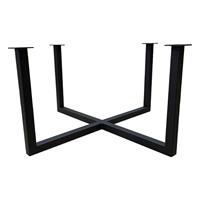 Furniture Legs Europe Zwarte stalen salontafel onderstel hoogte 37 cm, vierkant 75 x 75cm (30 x 30 mm)