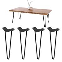 ML-Design Set van 4 tafelpoten, 40 cm, zwart, gemaakt van metaal met poedercoating