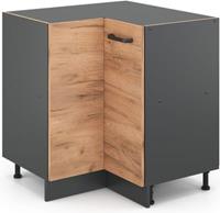 Vicco Küchenschrank Unterschrank Eckunterschrank 87 cm R-Line Anthrazit gold