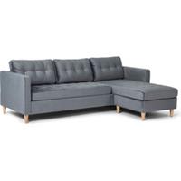 Hioshop Mars bank BA3, chaise longue naar rechts of links gedraaid in velour grijs.