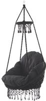Vivere Polyester Macrame Deluxe Stoel met Franje - Dauw Grijs