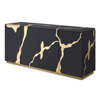 Kare Design Dressoir Cracked Black Gold