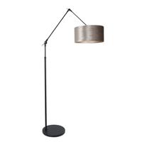 Steinhauer Vloerlamp prestige chic 8116zw zwart kap zilver velours