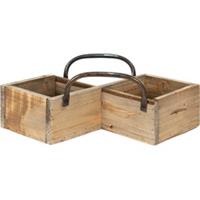 Clayre & Eef Opbergdoos 38*22*9 cm Bruin Hout, Ijzer Opbergbox Decorative doosjes