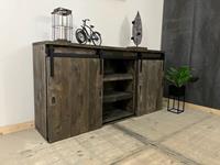 Het Steigerhouthuis Steigerhouten Barn Dressoir Industrieel Duo Deur - 130 x 60 x 80 cm