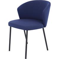 Multifunctionele stoel MILA, frame van staalbuis zwart, blauw