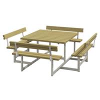 Trendyard Picknicktafel Vierkant Blokhus Geimpregneerd Hout 4 Rugleuningen