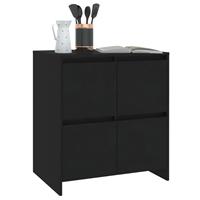 vidaXL Dressoirs 2 st 70x41x75 cm spaanplaat zwart