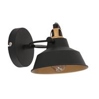 STEINHAUER Wandleuchte mit Schalter 3326ZW Schwarz Wandlampe Vintage