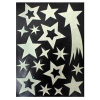 Stickerset Sterren Glow In Dark 29,5 X 40 Cm Wit