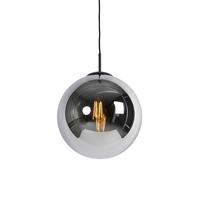 QAZQA Art Deco Hängelampe schwarz mit Rauchspiegel 1-flammig - Pallon
