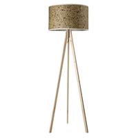 LeuchtNatur Ligno vloerlamp den, hooi/rozen