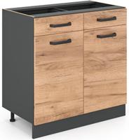 Vicco Küchenschrank Unterschrank Schubunterschrank 80 cm R-Line Anthrazit gold