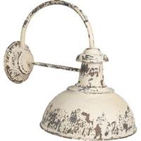 Clayre & Eef Wandlamp 47*30*40 cm E14/max 1*25W Wit Ijzer Rond Muurlamp Sfeerlamp