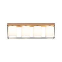 Euluna Plafondlamp Trapper, zwart/wit/eiken, 4-lamps