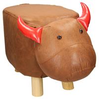 Womo-design dierenkruk kalfs bruin/rood, 68x30x37 cm, gemaakt van kunstleer