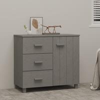 vidaXL Dressoir 90x40x80 cm massief grenenhout lichtgrijs