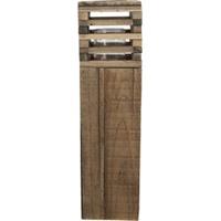 Windlicht 14*14*52 cm Bruin Hout Kaarsenhouder Sfeerverlichting