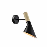 QUVIO Wandlamp Scandinavisch - Verstelbaar - Zwart en bruin