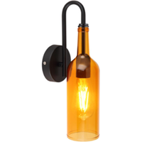 Globo Wandlamp glas in flesoptiek | Oranje | E27 | Restaurantverlichting | Bedrijvenverlichting