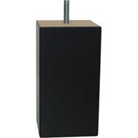 Nirwana Boxspring Bedden Meubelpoten Set 6 stuks Vierkanten houten blokpoot hoogte 12 cm (M8) Zwart