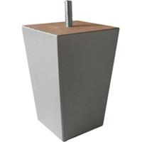 Nirwana Boxspring Bedden Meubelpoten Set 6 stuks Vierkanten houten blokpoot hoogte 12 cm (M8) Zilver