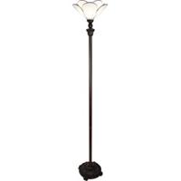 LumiLamp Tiffany Vloerlamp Ø 31*183 cm E27/max 1*60W Wit Glas, Kunststof Staande Lamp Staanlamp Tiffany Lamp