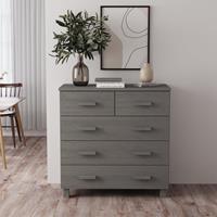 vidaXL Dressoir 79x40x80 cm massief grenenhout lichtgrijs