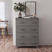 vidaXL Dressoir 79x40x103,5 cm massief grenenhout lichtgrijs