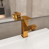 VIDAXL Waschbeckenarmatur mit Herausziehbarer Brause Golden 157x172 mm - Gold