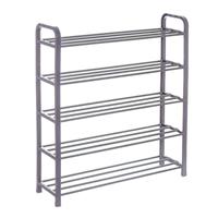 Schoenenrek/schoenenkast zilver/lila 71 x 78 cm van metaal/kunststof -